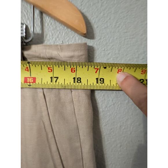 Smash Mens Linen Pleated Pants Size 38 Straight Leg Beige Career Office - Picture 5 of 8